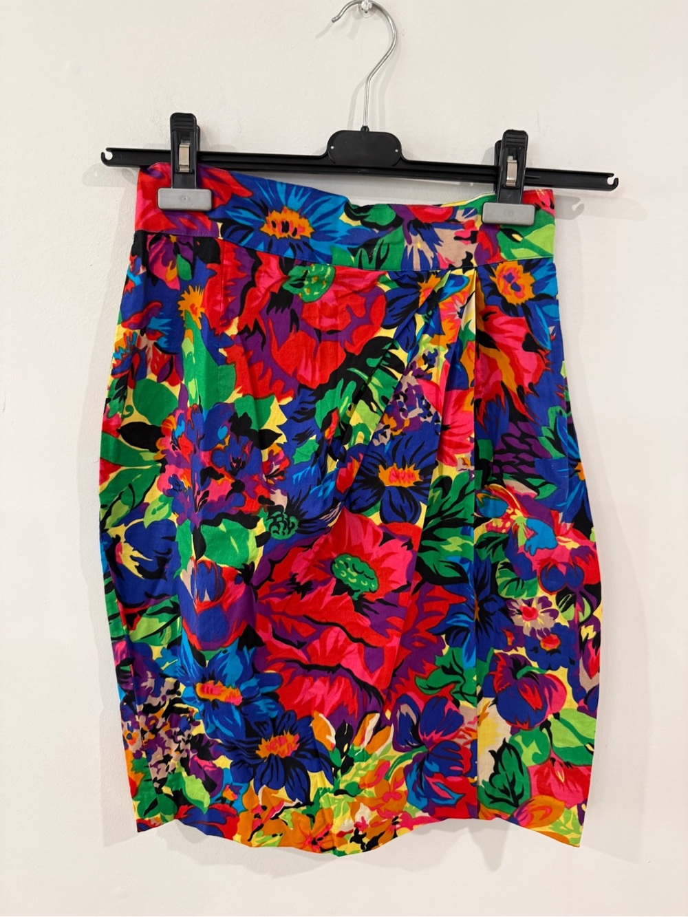 Bold Multicolor Floral Midi Skirt